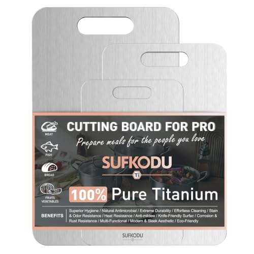 Image of 3 Piece Titanium Cutting Boards for Kitchen, Double-Sided Non-toxic Titanium Cutting Board, Dishwasher Safe Cutting Board for Meat, Vegetables, Fruits & Daily Food Prep