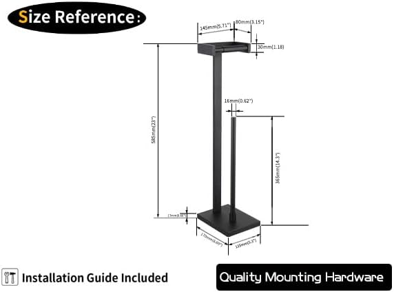 Miniatura 6 de GERZWY Baño libre titular de papel higiénico titular de papel higiénico para baño SUS 304 acero inoxidable, negro mate DZY005-BK