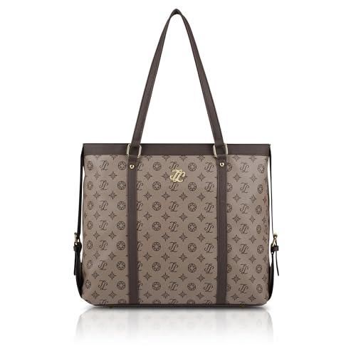 Image of Lavie Signature Women's Sandiego Monogram Tote Laptop Bag | Tote Laptop Bag for Work | Ladies Purse | Stylish Shoulder Bag | Gift for Women