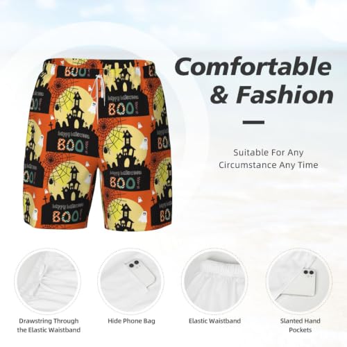Bañador de hombre con calabazas de Halloween para surf y playa 5