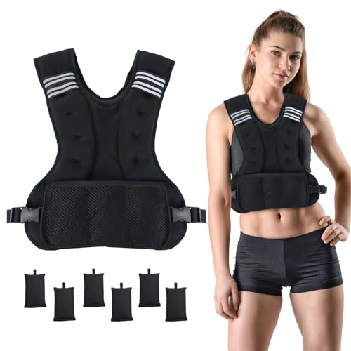 Weighted Vest, Adjustable Weight Vest for Men and Women, Iron Sand Weight Vests for Running Training Crossfit Calisthenics Jogging Walking Gym Strength Training