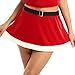 iiniim Womens Sexy Christmas Mrs. Santa Claus Sequin Pleated Tutu Mini Skirt Red A XX-Large