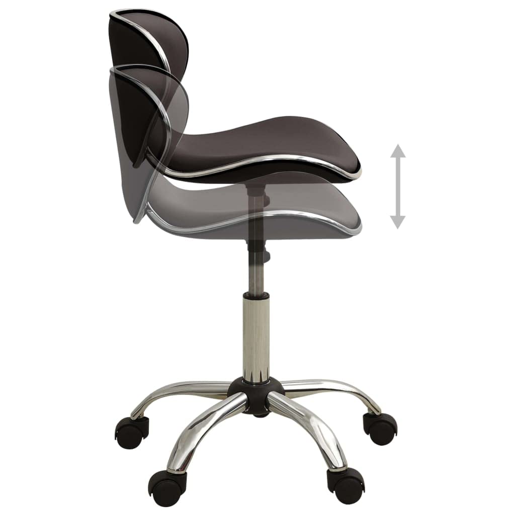 Fryzjer, stołek na kółkach, brązowy, ze sztucznej skóry, z regulacją wysokości, obrotowy, z 5 kółkami, ergonomiczny, do salonu kosmetycznego, fryzjera, studia roboczego, z wyściółką piankową i