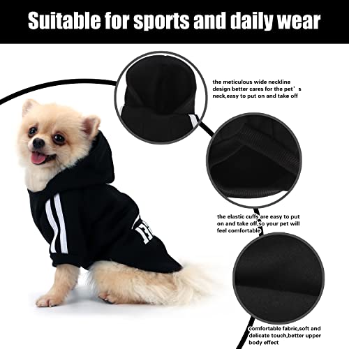 QiCheng&LYS Hunde Hoodie,Kleine Hunde Strickpullover Wintermantel Für Kleine Hunde (Schwarz, S)