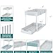 DEKAVA Cabinet, 2 Pack Under Sink Organizer, 2 Tier Sliding Bathroom Kitchen Organizer, Large White ABS Baskets, Easy Install & Clean