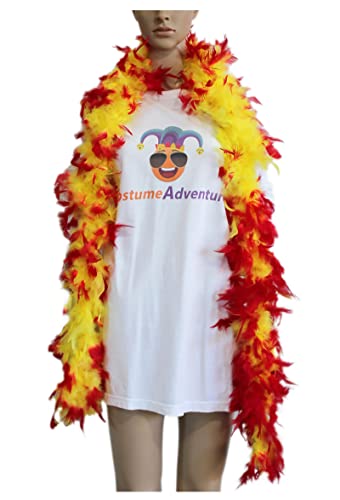 Costume Adventure WEB-BWCH70 YLW/RED Yellow And Red Feather Boa Red And Yellow Boa Yellow Red Boa 70 Weight Feather Boa 6 Foot Long thumb #1