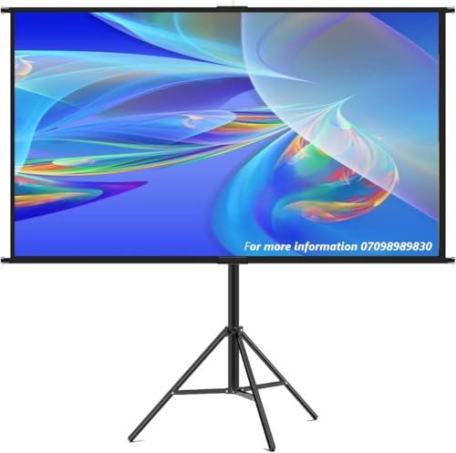 Image of SAVSOL Tripod Stand Projector Screen (6 Ft. (W) x 4 Ft. (H) - 84 inch Inch) Diagonal View in 4:3 Ratio Aspect, Ultra HD, 4K Technology, Active 3D