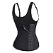 Waist Trainer Corset Vest Sport Body Shaper Workout Underbust Cincher Steel Boned Tummy Tank (2XL, Black Waist Trainer Tank Vest)