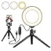 Produktbild Beauty LED Ringlicht Dimmbar Selfie Light Kit Makeup Fotografie Beleuchtung Mini Kreis Desktop Lampe Licht mit Cellp Hone Halter für YouTube Videos/Foto/Streaming/Instagram(6") (Black Ring Light)