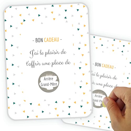 Naïris bijoux Arrière Grand-Père + Arrière Grand-Mère - Carte Annonce Grossesse à Gratter - Bon Cadeau - Arrières Grands-Parents