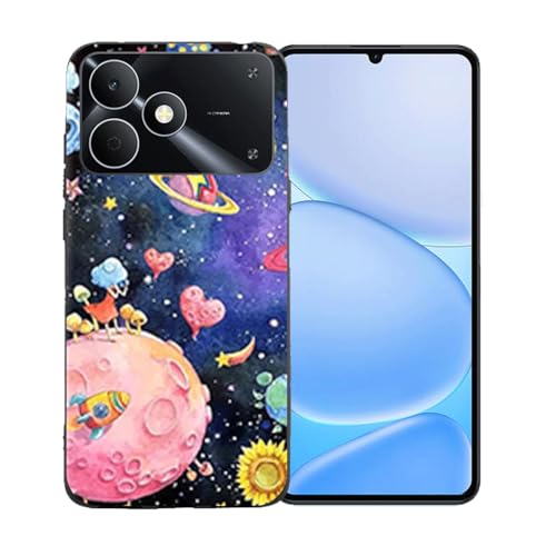 LCEHTOGYE �K�p Realme Note 80 4G�p�P�[�X�A�K�p Realme Note 80 4G (6,74")�ƌ݊����̂��钴���^�u���b�N�\�t�gTPU�V���R���Q���P�[�X�ی�J�o�[ - LLM38