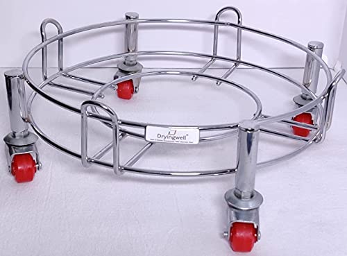 Image of (BHAGWATI) Strong and Heavy Premium Stainless Steel LPG Gas Cylinder Trolley with Wheels for Home (Pack /Set of 2)