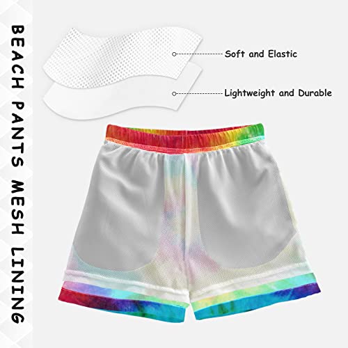 Kfbe Tie-Dye Rainbow Boys' Swim Trunks Quick Dry Beach Board Shorts For Kids 8 20810644 #TOP4