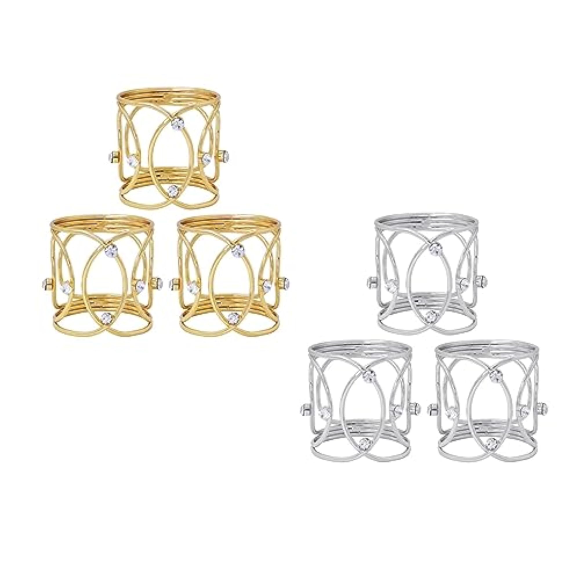 3pc Golden Holiday Napkin Holders, Casual and Formal Occasions
