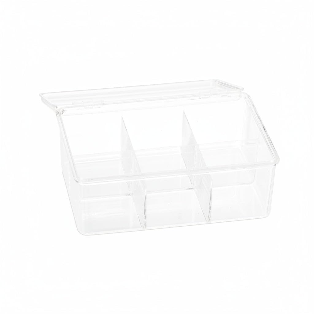 Scatola porta-tè trasparente con 6 scomparti, accessorio da cucina HELLOSHOP26