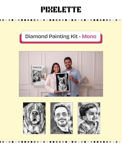 Pixelette Mono DIY Diamond Art Kit, A4, 16,000+ Diamonds - Image 5