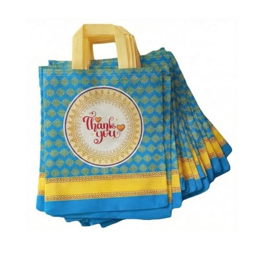 Return gift bag (Thank you Bags) 80 GSM | Birthday Party Return Bag | Wedding Return Gift Bag (Thamboolam bags) - Medium size (Blue, 9 x 11 Inch Bags)
