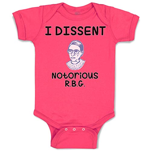 Cute Rascals Baby Bodysuit I Dissent Notorious R.B.G Ruth Bader Ginsburg Boy & Girl Baby Clothes Funny Cotton Hot Pink Design Only 6 Months