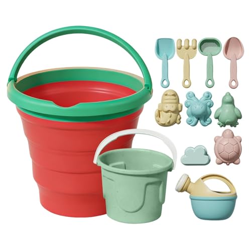Sand Toy - sand play set, Beach Sands Toys, Foldable Bucket Mold Shovel Playset, travel sands toys sets, Colorful Sandd Play Set