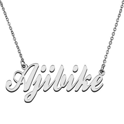 GR859C Custom Made Ajibike Name Necklace for Women Stainless Steel