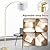 Arc Floor Lamps for Living Room, Modern Remote Control Standing FLamp with Stepless Dimmable, Gold Tall Lamp with White Drum Shade,Over Couch Arched Reading Light for Bedroom, Office(Bulb Included)