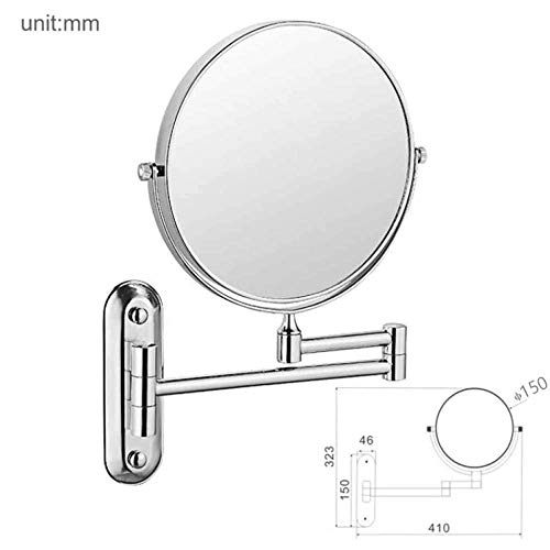 Miroir maquillage grossissement 3x double face rasage mural silver - 8