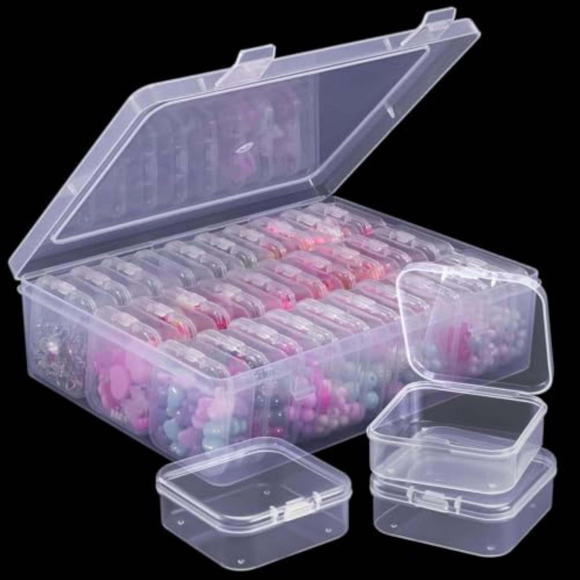Jewellery Organiser Box Set, 14-Piece Transparent Containers