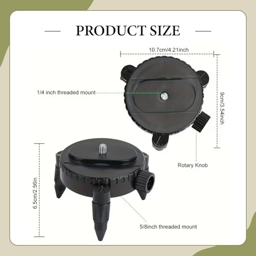 Adaptador de trípode con microajuste base giratoria 360 y soporte de ajuste 4