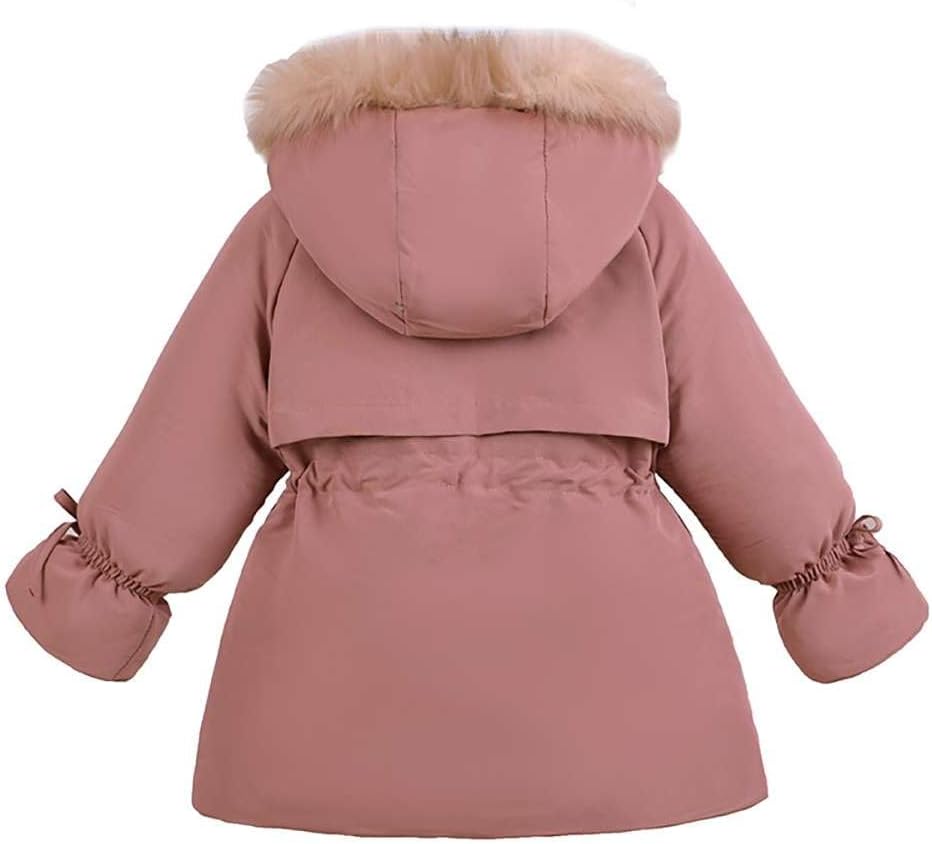 Girls Heavyweight Hooded Coat Kids Warm Thick Padded Jacket Outerwear