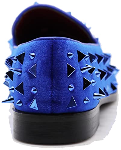 Image of SPK16 Men's Vintage Spike Dress Loafers Slip On Fashion Shoes Classic Tuxedo Dress Shoes