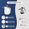 TICYACK Handheld Steam Cleaner, Steam Cleaner with 16 PCS Accessory & Safety Lock, 500ML Capacity, Multi-Surface Deep Cleaning for Home, Car, Bathroom, Grout, Floor, Window (White)