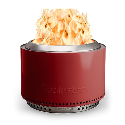 Solo Stove Yukon Brasero sin Humos con Soporte 2.0 | Accesorio de Camping portátil para Quemar Madera, con Bandeja de Cenizas extraíble, Acero Inoxidable, 50,5 x 68,5 cm, 20 kg, Rojo