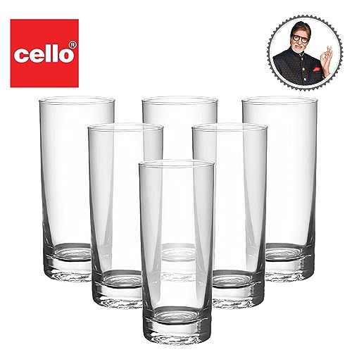 Image of CELLO Siena Glass Tumblers|Water or Juice Glass|Set of 6|285ml|Clear