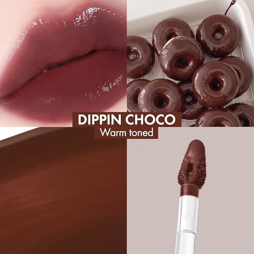 Image of Amuse SEOUL Daisy Flower Dew Tint (DIPPIN CHOCO) - Glossy Moisturizing Lip Stain, Watery Glow Lip Tint, Long Lasting Color, Dewy Finish, Vegan, Korean Beauty Makeup
