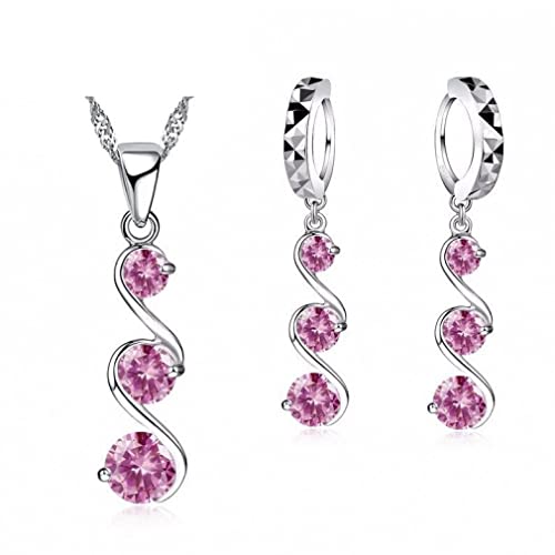Ensemble bijoux fiançailles mariage argent sterling femme : collier pendentif LXGGUC