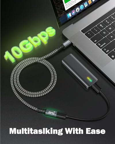 GIANAC USB C Verlängerung Kabel 0.5M,USBC Verlängerung USB 3.2 10 Gbps – Ansicht 3