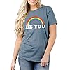 Rainbow-Shirt-Women-Pride-Shirt-Rainbow-Graphic-Tees-Shirts-Letter-Print-Casual-Short-Sleeve-Tops Rainbow Shirt Women Pride Shirt Rainbow Graphic Tees Shirts Letter Print Casual Short Sleeve Tops