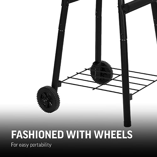 Image of Char-Griller Patio Pro Charcoal Grill and Smoker with Cast Iron Grates, Premium Metal Shelf and Damper Control, 250 Cooking Square Inches in Black, Model 1616