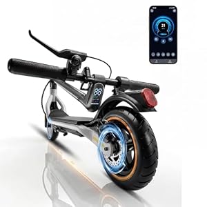 wawscote Electric Scooter (Black Red) – 500W Motor, 18 MPH Top Speed, 21 Mile Range