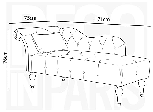 Méridian imbottito in velluto Shima - Angolo retto...