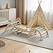 Duwenem Pikler Triangle Set, 10in1 Toddler Climbing Toys Indoor, Montessori Kids' Indoor Climbers & Play Structures with Arch&Ramp&Ladder, Indoor Baby Climber for Montessori Toys