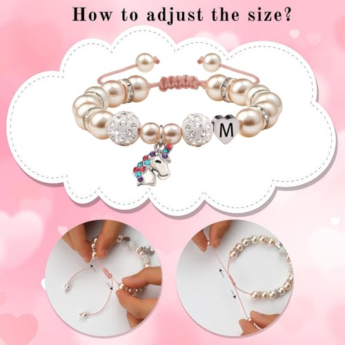 Blisshour Unicorn Bracelet Gifts - Heart Initial A M B E J S Unicorn Jewelry Unicorns Gifts Rainbow Letter Unicorn Bracelets Birthday Gift2