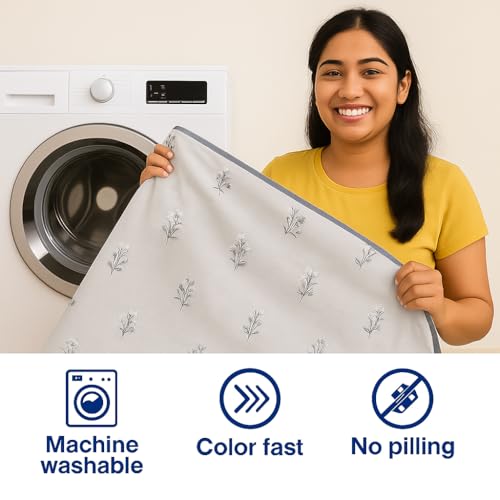 Image of Danip 100% Cotton Reversible AC Dohar Blanket, Throw - Printed Soft, Skin-Friendly, Lightweight & Ideal for All-Weather - 3 Layered Double Bed Dohar for AC Rooms (86 x 94 Inches) - LGrey & Geometry