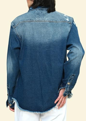 Image of VICTORIOUS Men's Distressed Denim Jacket
