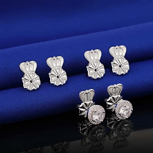 Kouley Earring Backs Lifters,3 Pairs Secure Earring Backs For Droopy Ears,Adjustable Hypoallergenic Earring Backs For Heavy Earring(White) #TOP1