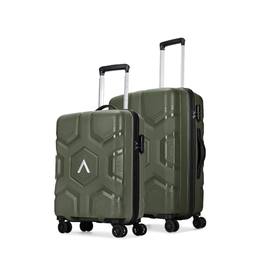 Image of Aristocrat Rock | Set of 2 Trolley Bag, 55+66 Cm, Small+Medium Hardside Luggage | 4 Wheels, Combination Lock | Polypropylene | Suitcase for Travel | 7 Year International Warranty | Ivy Green