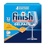 Finish Gelpacs Dishwasher Detergent, Orange Scent, 32 Count