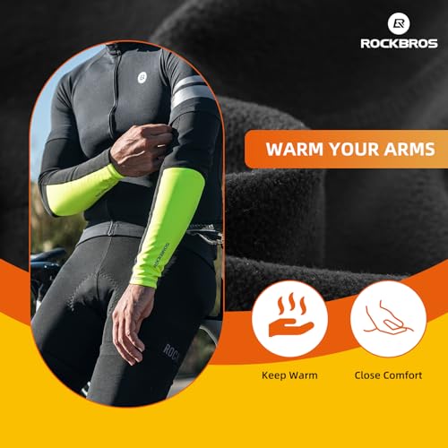 ROCKBROS Thermal Arm Warmers Compression Arm Sleeves for Men Cycling Arm Warmers for Winter Outdoor Activities2