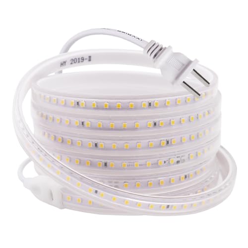 Image of 110V COB LED Strip Light, 2835 120 LEDs /m s Super Bright IP65 Waterproof Flexible & Cuttable COB Strip Lights for DIY TV Backlight Bedroom Kitchen Home Outdoor Decor