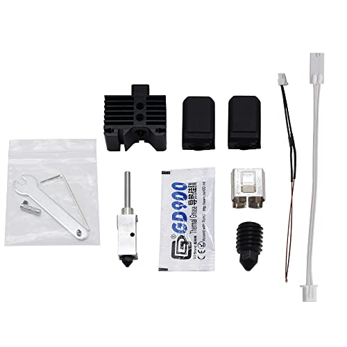 Creativity 500℃ High-Temperature Upgraded Hotend Kit, 24V Ceramic Heater Thermistor+ 2 Hotend Silicone Cover +1 Extra Hardened Steel Nozzle +1Extra Snap, For Lab X1 3D Printer #TOP4